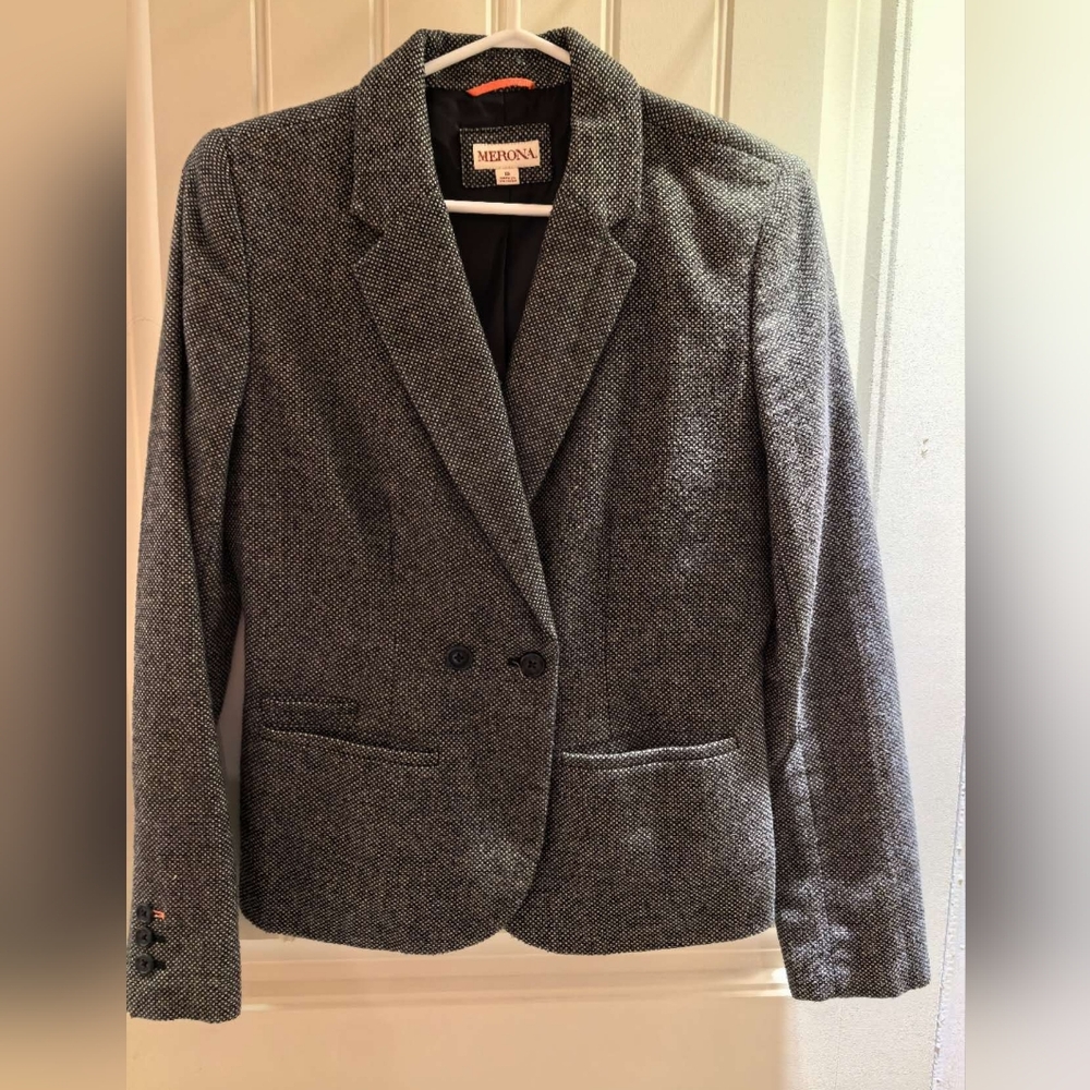 Merona Women's Black and White Textured Blazer